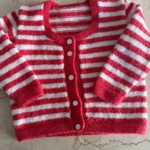 Red and White Striped toddler Knit Top